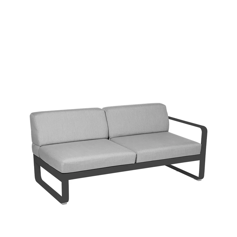 Bellevie Right modulsofa, 2-seters Anthracite (grå), flannel grey pute Fermob