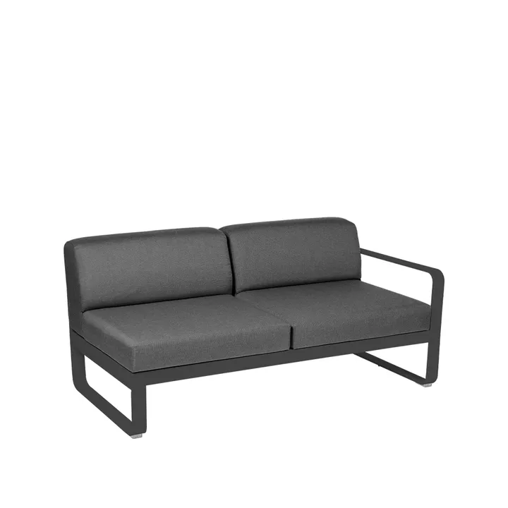 Bellevie Right modulsofa - 2-seters Anthracite (grå), graphite grey pute - Fermob