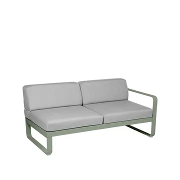 Bellevie Right modulsofa - 2-seters Cactus (grønn), flannel grey pute - Fermob