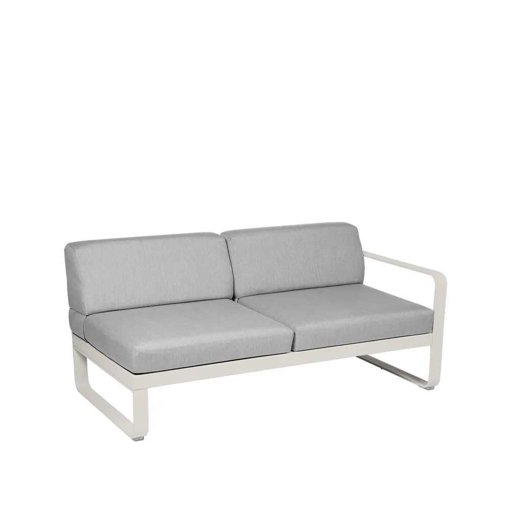 Bellevie Right modulsofa, 2-seters Clay grey (grå), flannel grey pute Fermob