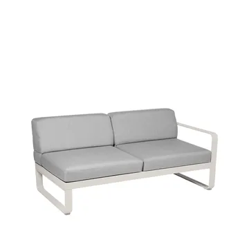 Bellevie Right modulsofa - 2-seters Clay grey (grå), flannel grey pute - Fermob