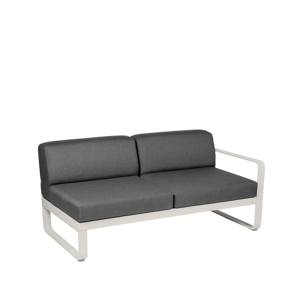 Bellevie Right modulsofa, 2-seters Clay grey (grå), graphite grey pute Fermob