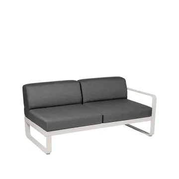 Bellevie Right modulsofa - 2-seters Clay grey (grå), graphite grey pute - Fermob