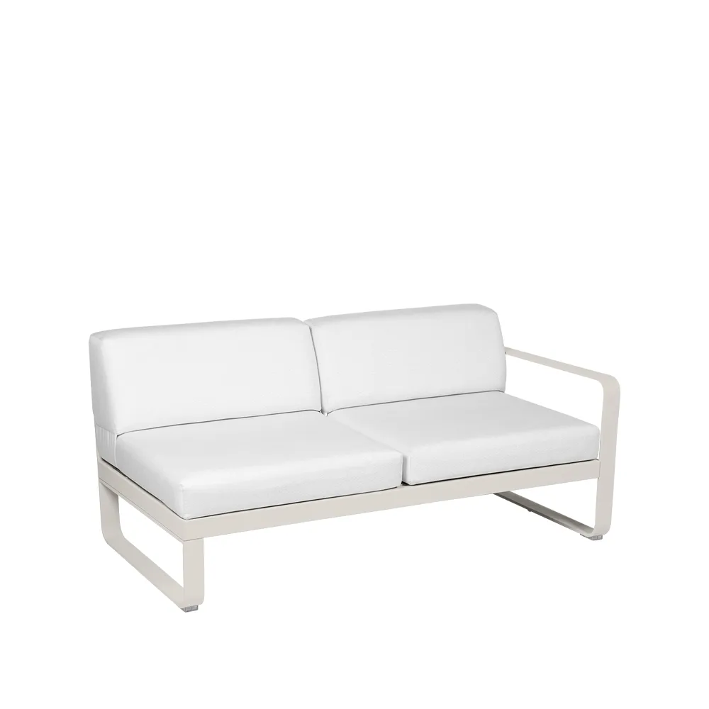 Bellevie Right modulsofa, 2-seters Clay grey (grå), off-white pute Fermob