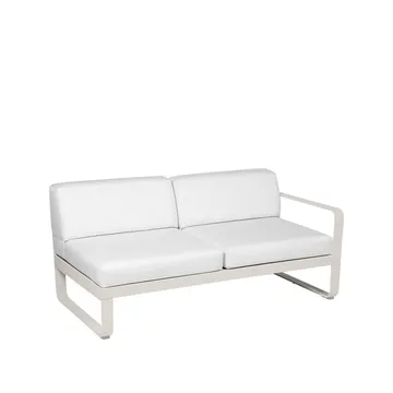 Bellevie Right modulsofa - 2-seters Clay grey (grå), off-white pute - Fermob
