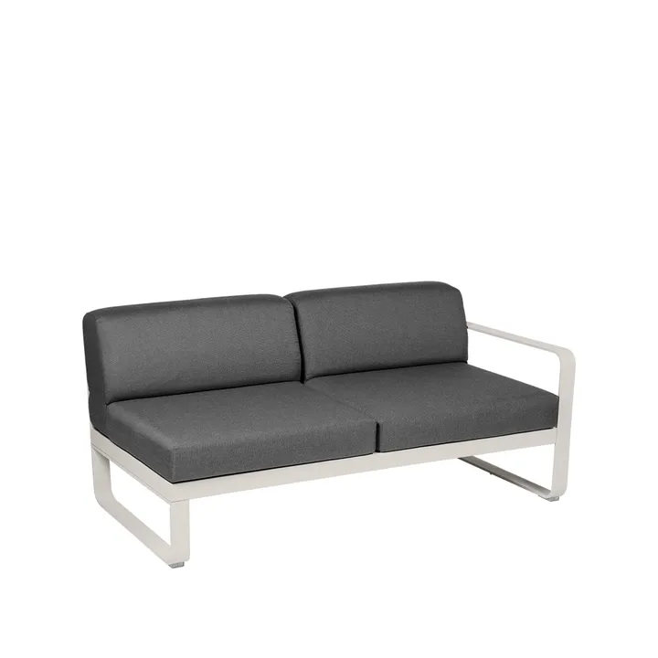 Bellevie Right modulsofa - 2-seters Clay grey, graphite grey pute - Fermob