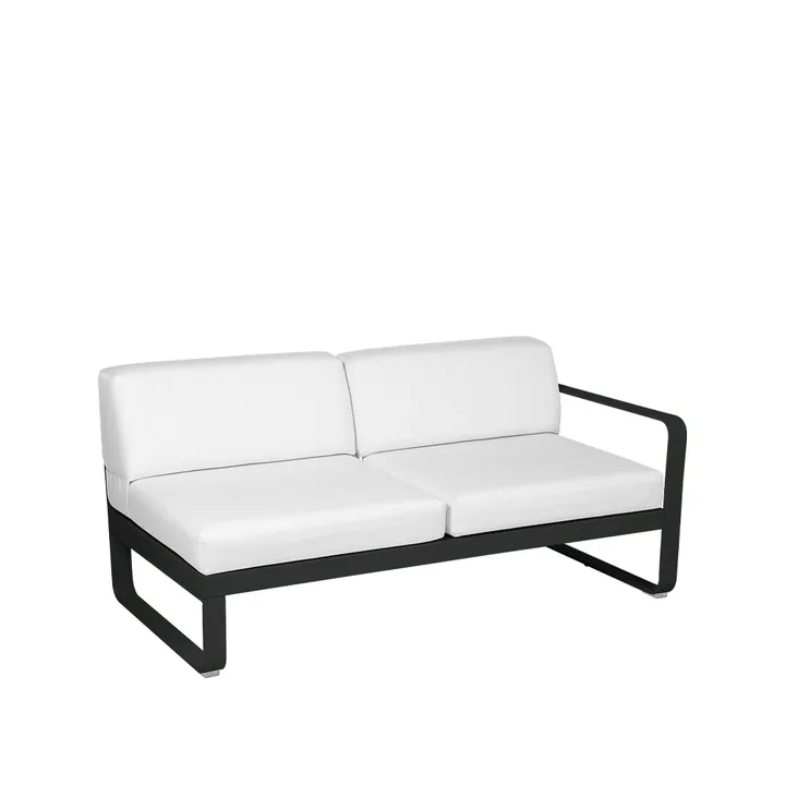 Bellevie Right modulsofa - 2-seters liquorice, off-white pute - Fermob