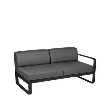 Bellevie Right modulsofa - 2-seters Liquorice (svart), graphite grey pute - Fermob