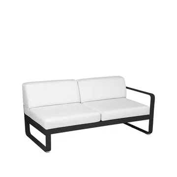Bellevie Right modulsofa - 2-seters Liquorice (svart), off-white pute - Fermob