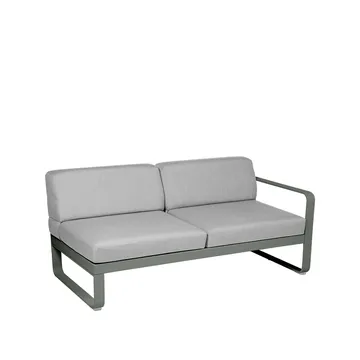 Bellevie Right modulsofa - 2-seters Rosemary (grønn), flannel grey pute - Fermob