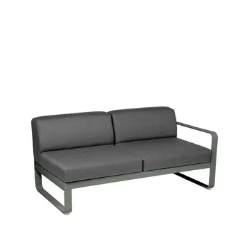 Bellevie Right modulsofa - 2-seters Rosemary (grønn), graphite grey pute - Fermob
