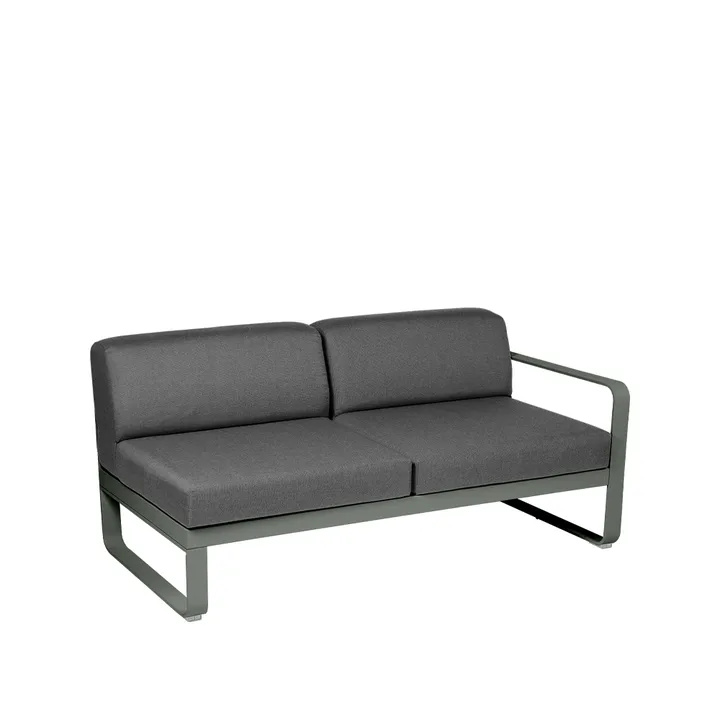 Bellevie Right modulsofa - 2-seters Rosemary (grønn), graphite grey pute - Fermob