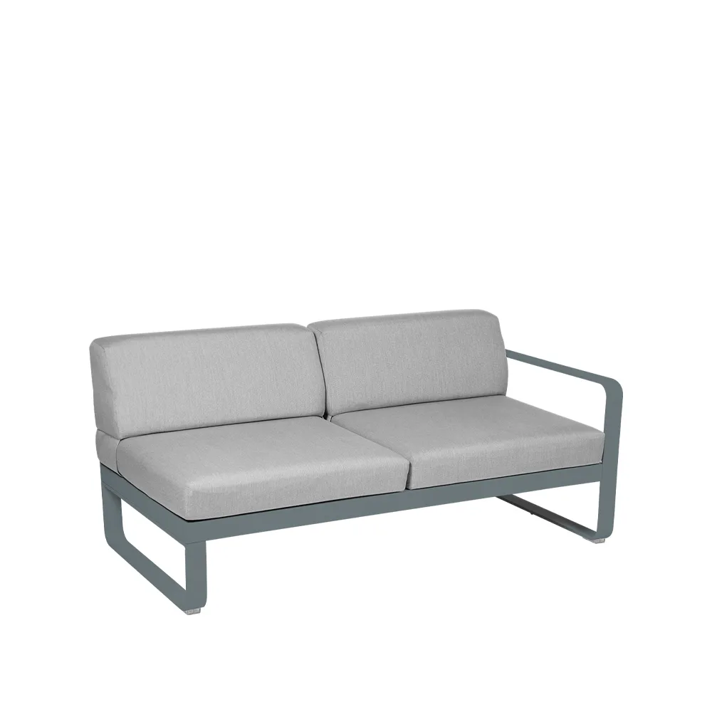 Bellevie Right modulsofa, 2-seters Storm grey (grå), flannel grey pute Fermob