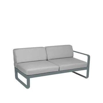 Bellevie Right modulsofa - 2-seters Storm grey (grå), flannel grey pute - Fermob