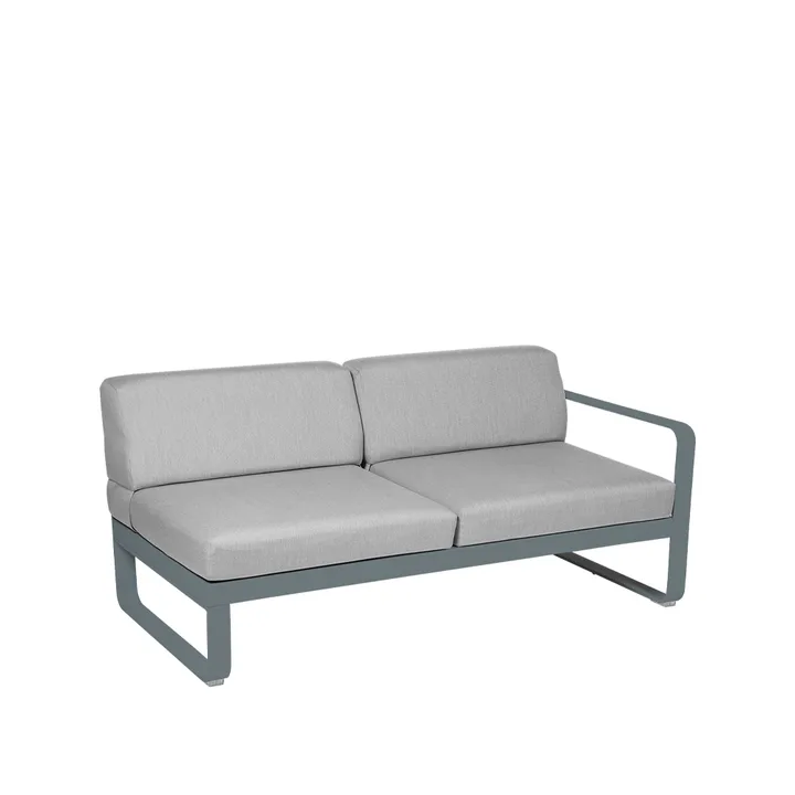 Bellevie Right modulsofa - 2-seters Storm grey (grå), flannel grey pute - Fermob