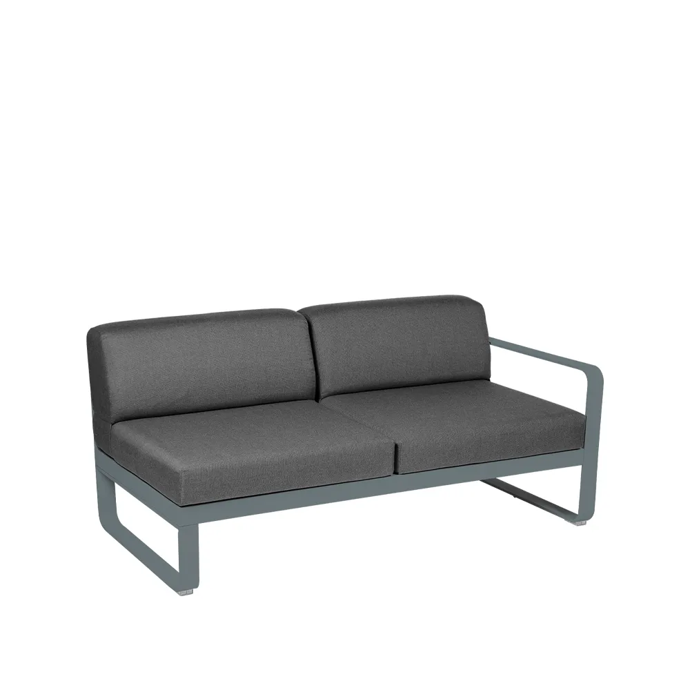 Bellevie Right modulsofa, 2-seters Storm grey (grå), graphite grey pute Fermob
