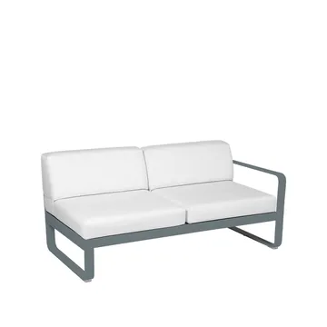 Bellevie Right modulsofa - 2-seters Storm grey (grå), off-white pute - Fermob