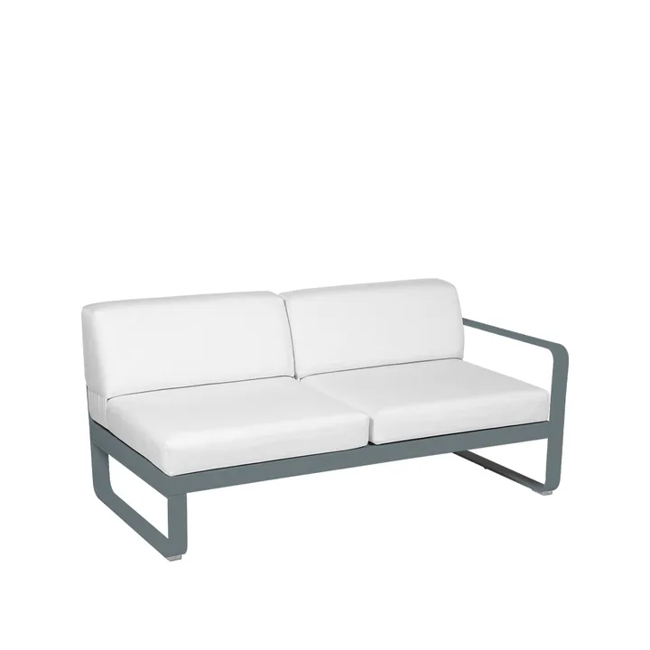 Bellevie Right modulsofa - 2-seters Storm grey (grå), off-white pute - Fermob