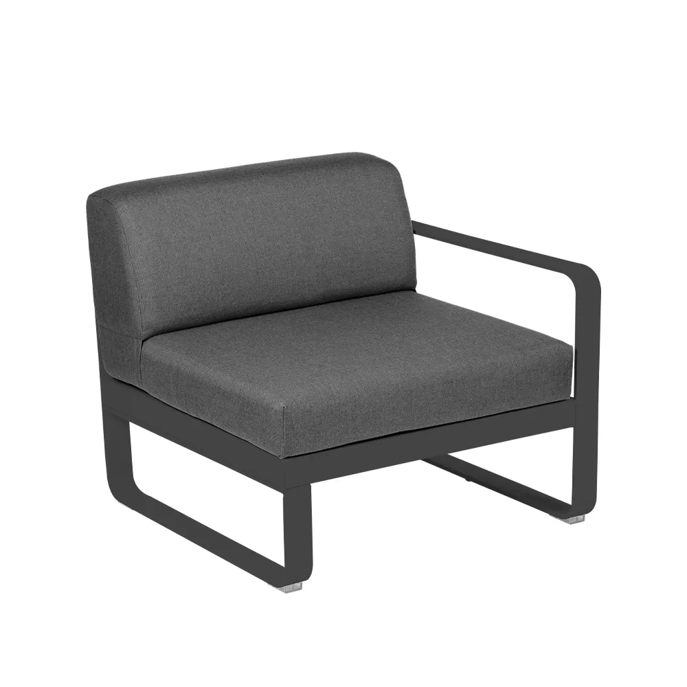 Bellevie Right modulsofa, Anthracite (grå), graphite grey pute, 1-seter Fermob