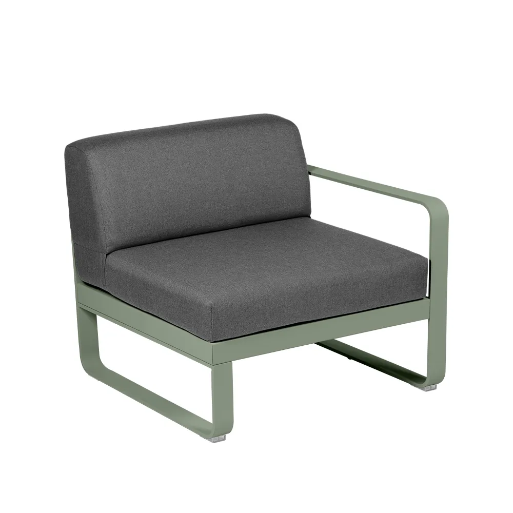 Bellevie Right modulsofa, Cactus (grønn), graphite grey pute, 1-seter Fermob