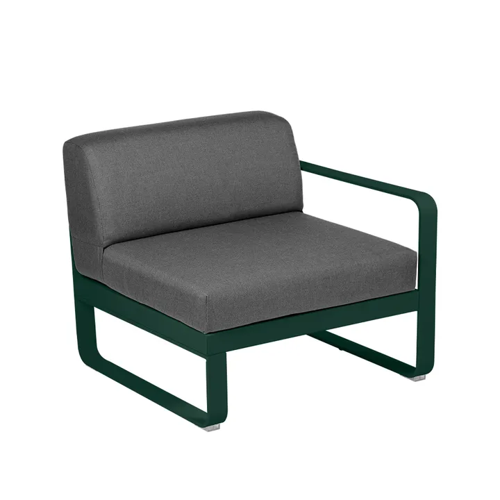 Bellevie Right modulsofa - Cedar green (grønn), graphite grey pute, 1-seter - Fermob