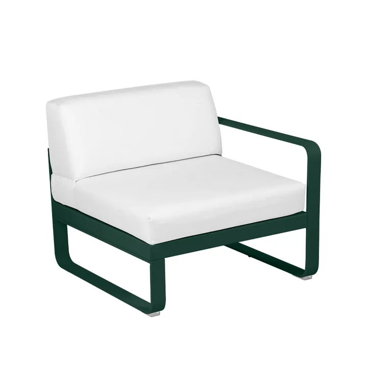 Bellevie Right modulsofa - Cedar green, off-white pute, 1-seter - Fermob