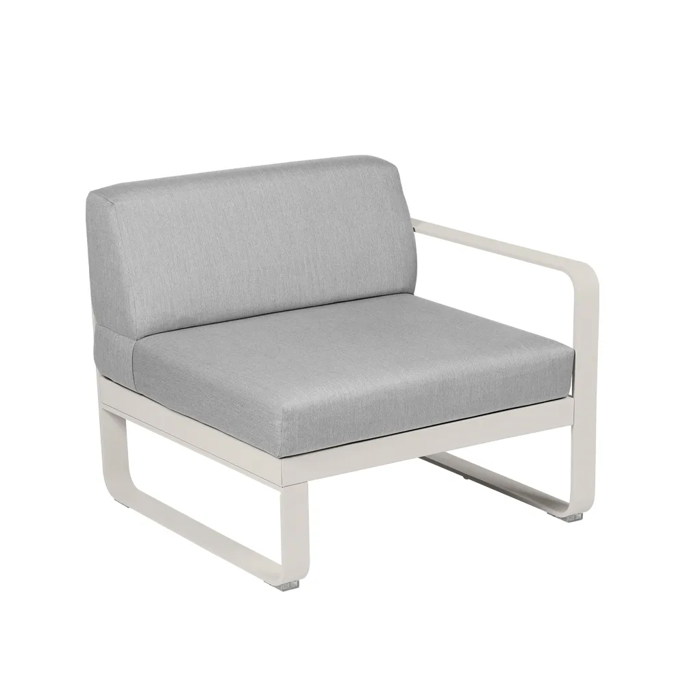 Bellevie Right modulsofa, Clay grey (grå), flannel grey pute, 1-seter Fermob