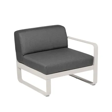 Bellevie Right modulsofa - Clay grey (grå), graphite grey pute, 1-seter - Fermob