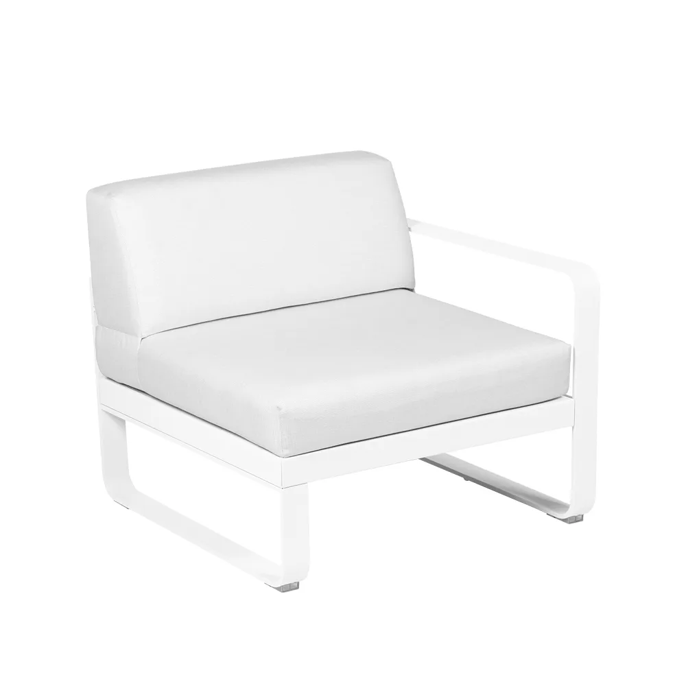 Bellevie Right modulsofa, Cotton white (hvit), off-white pute, 1-sete Fermob