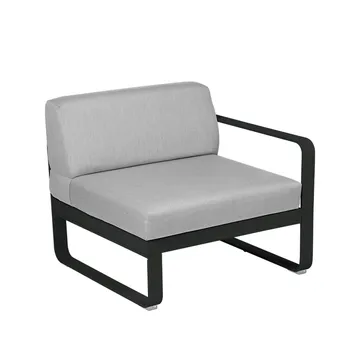Bellevie Right modulsofa - Liquorice (svart), flannel grey pute, 1-sete - Fermob