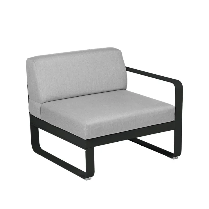 Bellevie Right modulsofa - Liquorice (svart), flannel grey pute, 1-sete - Fermob