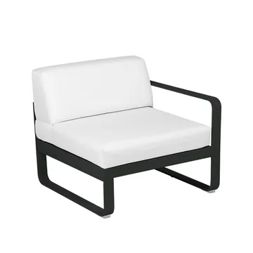 Bellevie Right modulsofa - Liquorice (svart), off-white pute, 1-sete - Fermob