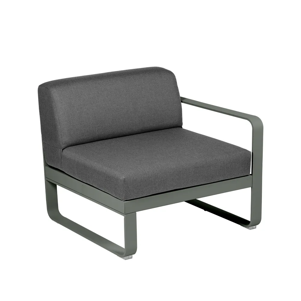 Bellevie Right modulsofa, Rosemary, graphite grey pute, 1-seter Fermob