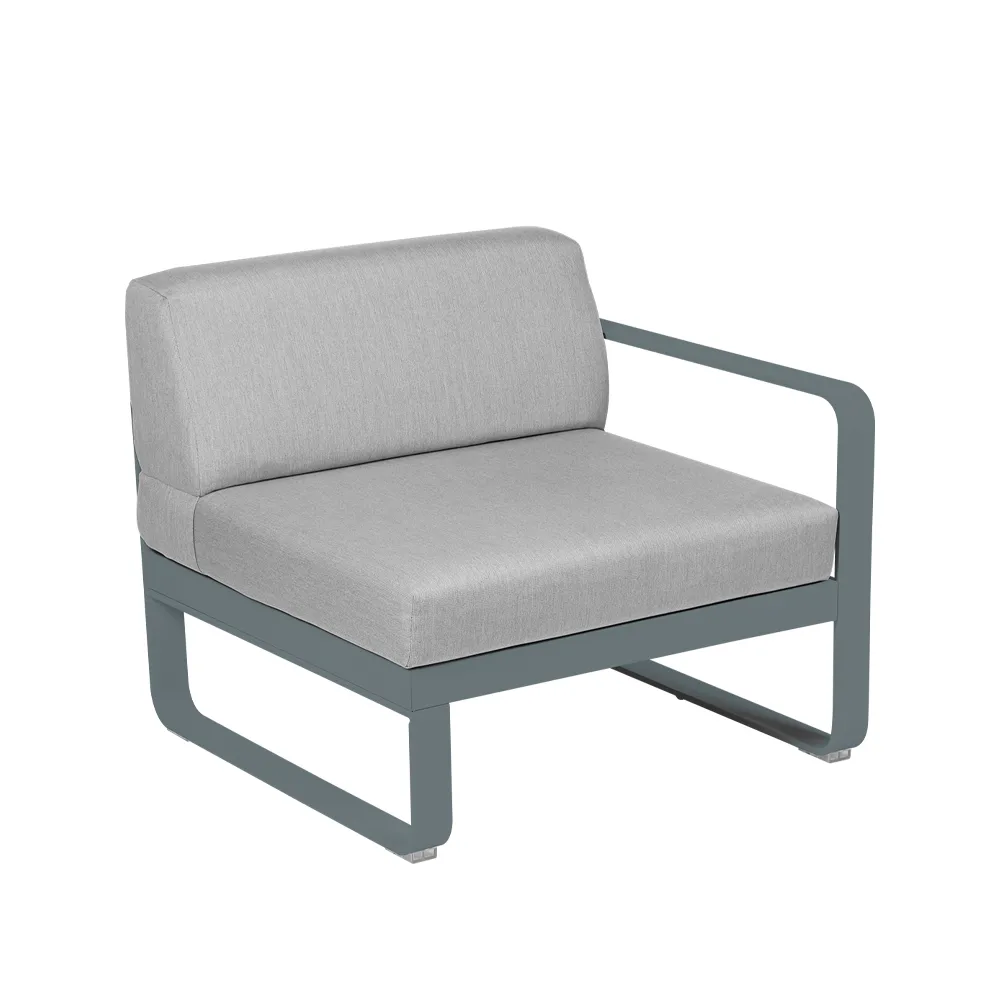 Bellevie Right modulsofa, Storm grey (grå), flannel grey pute, 1-seter Fermob