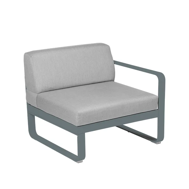 Bellevie Right modulsofa - Storm grey (grå), flannel grey pute, 1-seter - Fermob