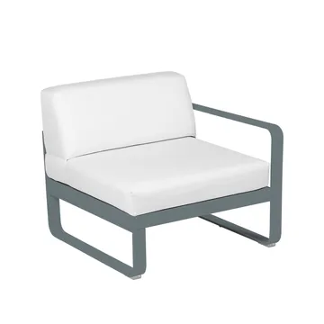Bellevie Right modulsofa - Storm grey (grå), off-white pute, 1-seter - Fermob