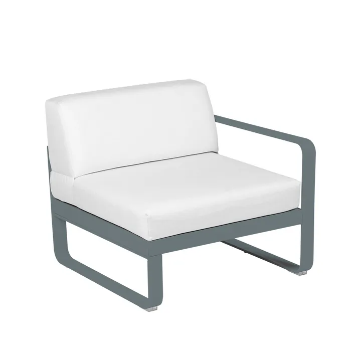 Bellevie Right modulsofa - Storm grey (grå), off-white pute, 1-seter - Fermob