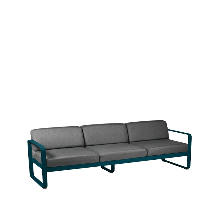 Bellevie sofa - 3-seters Acapulco blue (blå), graphite grey pute - Fermob