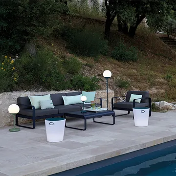 Bellevie sofa - 3-seters Acapulco blue (blå), graphite grey pute - Fermob