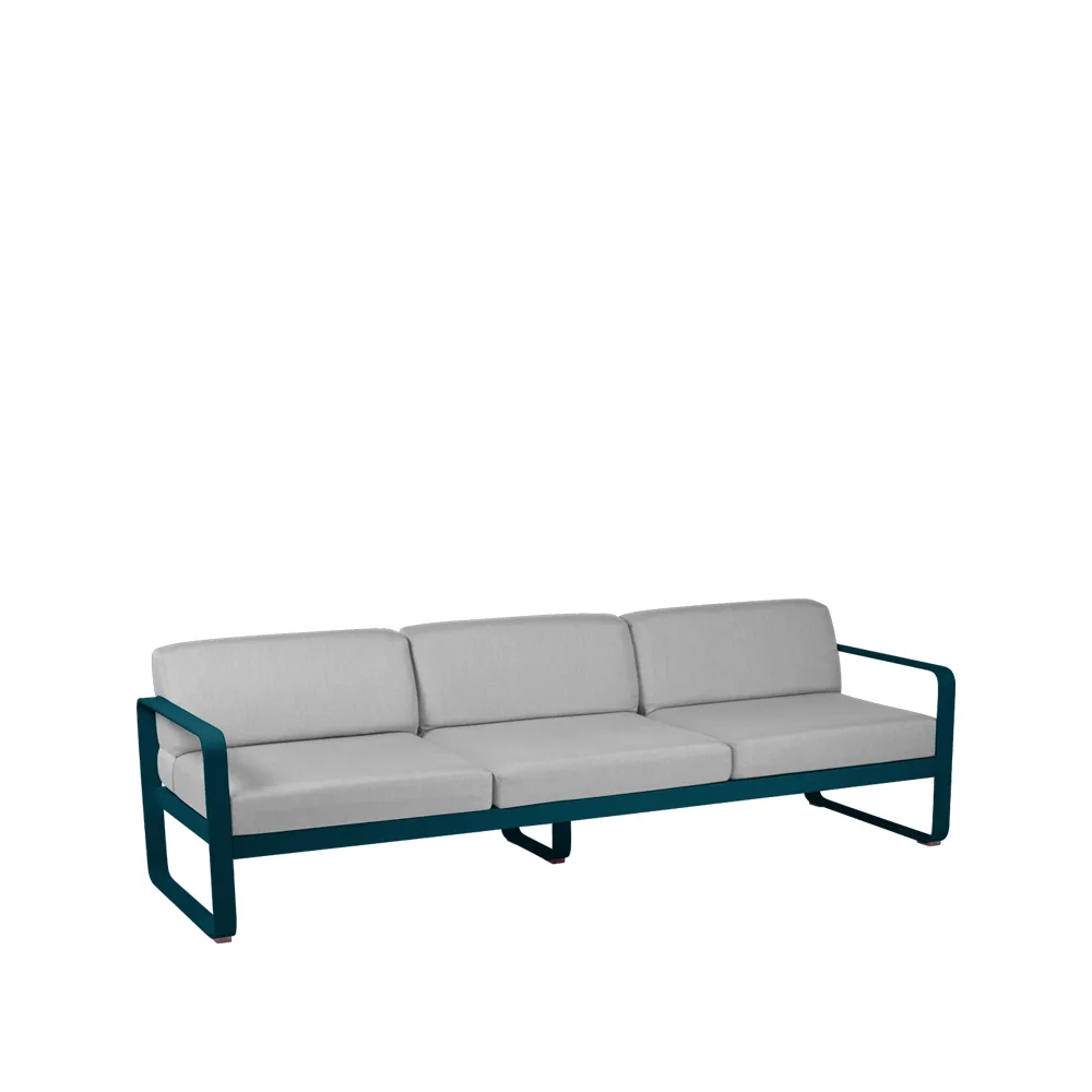 Bellevie sofa, 3-seters Acapulco blue, flannel grey pute Fermob