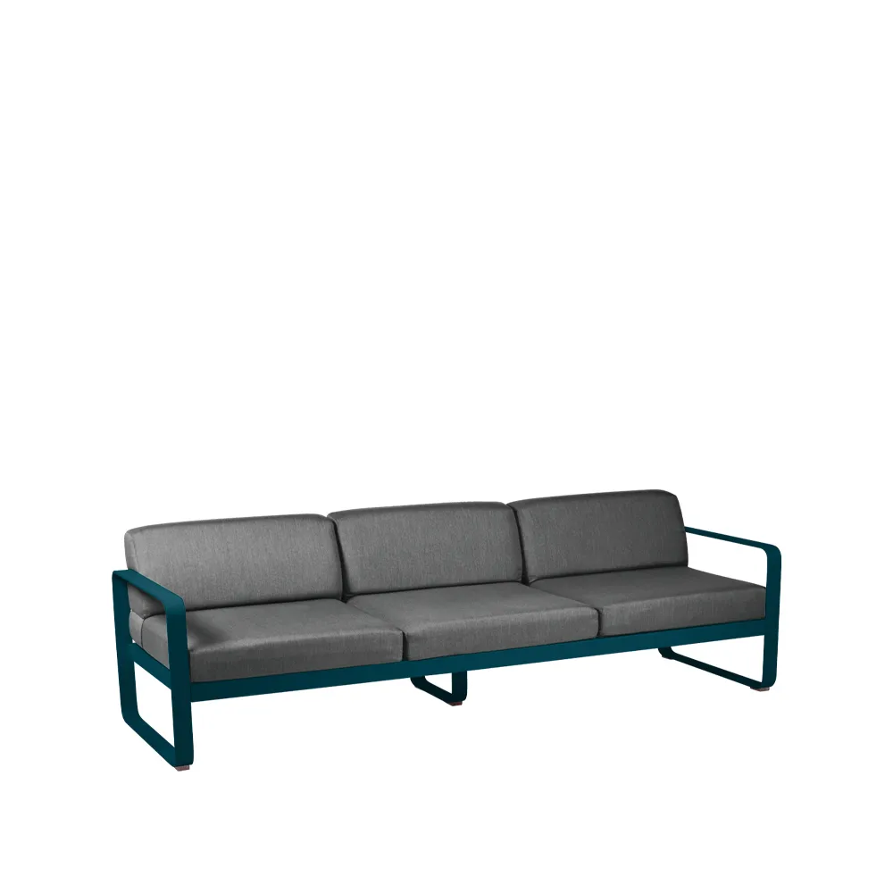 Bellevie sofa, 3-seters Acapulco blue, graphite grey pute Fermob