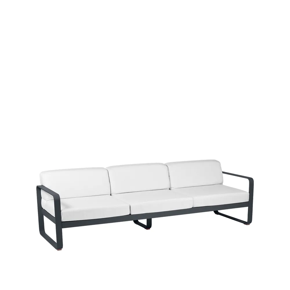 Bellevie sofa, 3-seters Anthracite (grå), off-white pute Fermob