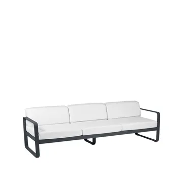 Bellevie sofa - 3-seters Anthracite (grå), off-white pute - Fermob