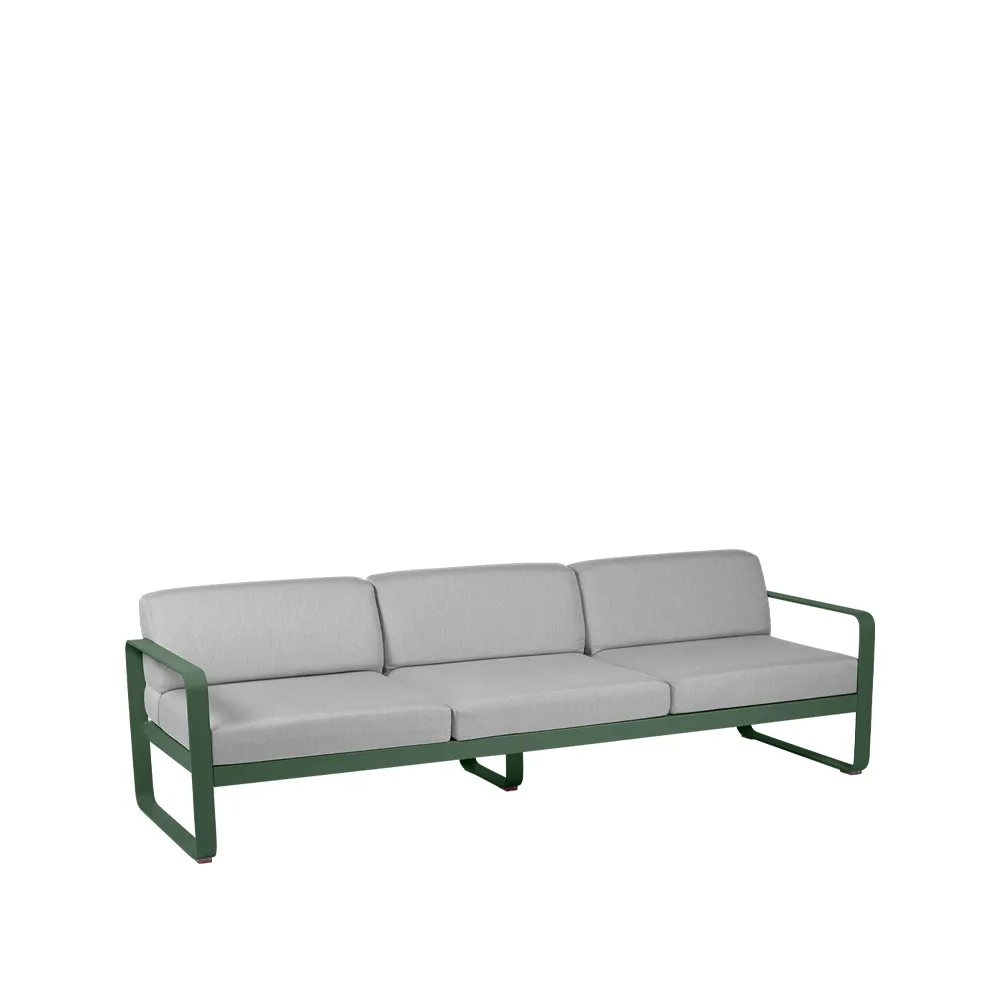 Bellevie sofa, 3-seters Cedar green, flannel grey pute Fermob