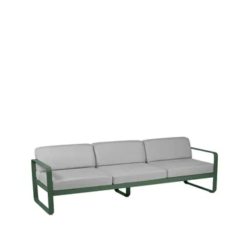 Bellevie sofa - 3-seters Cedar green (grønn), flannel grey pute - Fermob