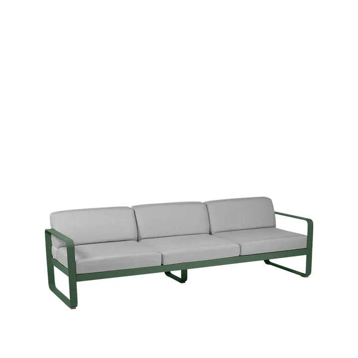 Bellevie sofa - 3-seters Cedar green (grønn), flannel grey pute - Fermob
