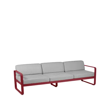 Bellevie sofa - 3-seters Chili (rød)-flannel grey pute - Fermob