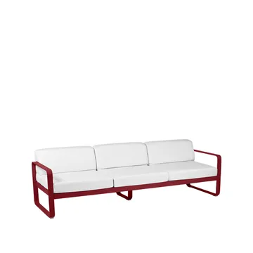 Bellevie sofa - 3-seters Chili (rød), off-white pute - Fermob