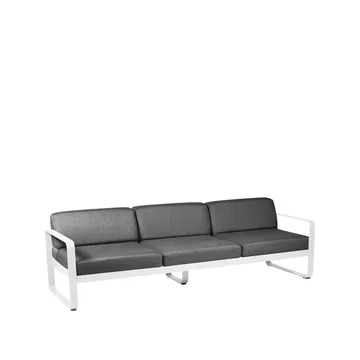 Bellevie sofa - 3-seters Cotton white (hvit), graphite grey pute - Fermob