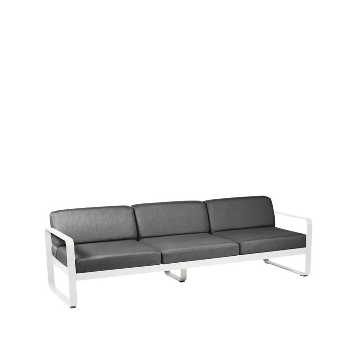 Bellevie sofa - 3-seters Cotton white (hvit), graphite grey pute - Fermob